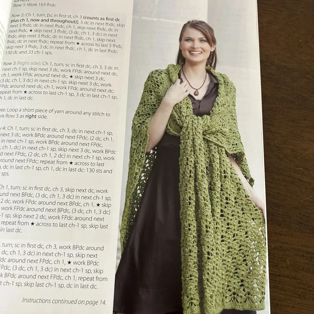 And That's A Wrap Crochet Pattern Booklet Tunic Shrug Ruana S- 5XL Plus Sizes